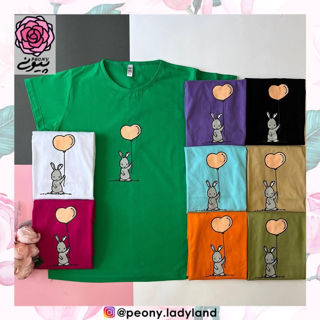 تیشرت زنانه طرح خرگوش کد ۲۵۹