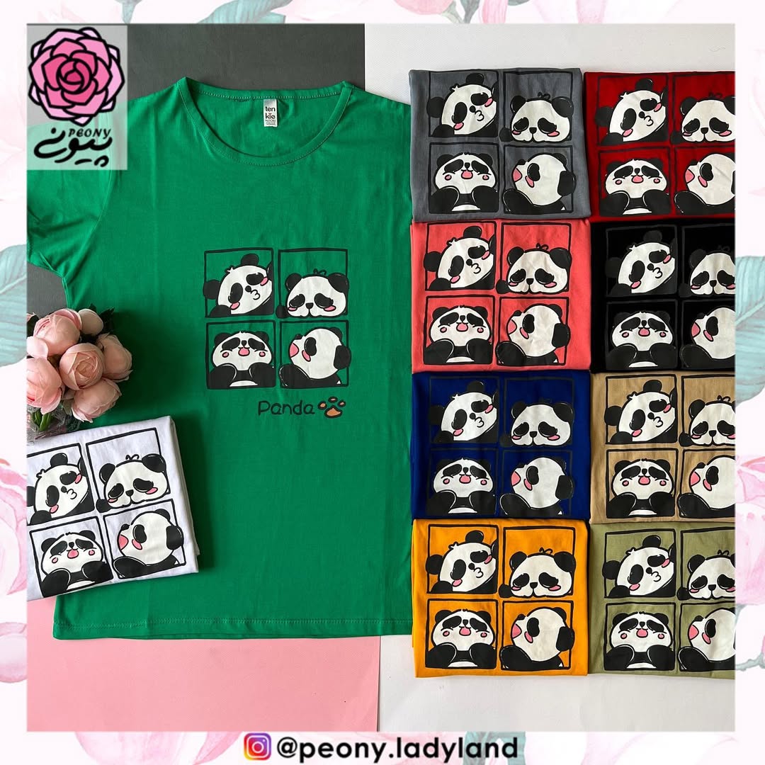 تی شرت پاندا سایز: دور سینه ۱۰۰ قد:۶۴